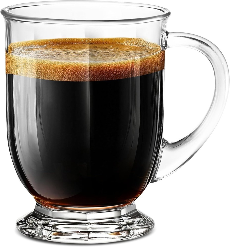 24oz Clear Glass Coffee Mug with Handle - Large Single Pack