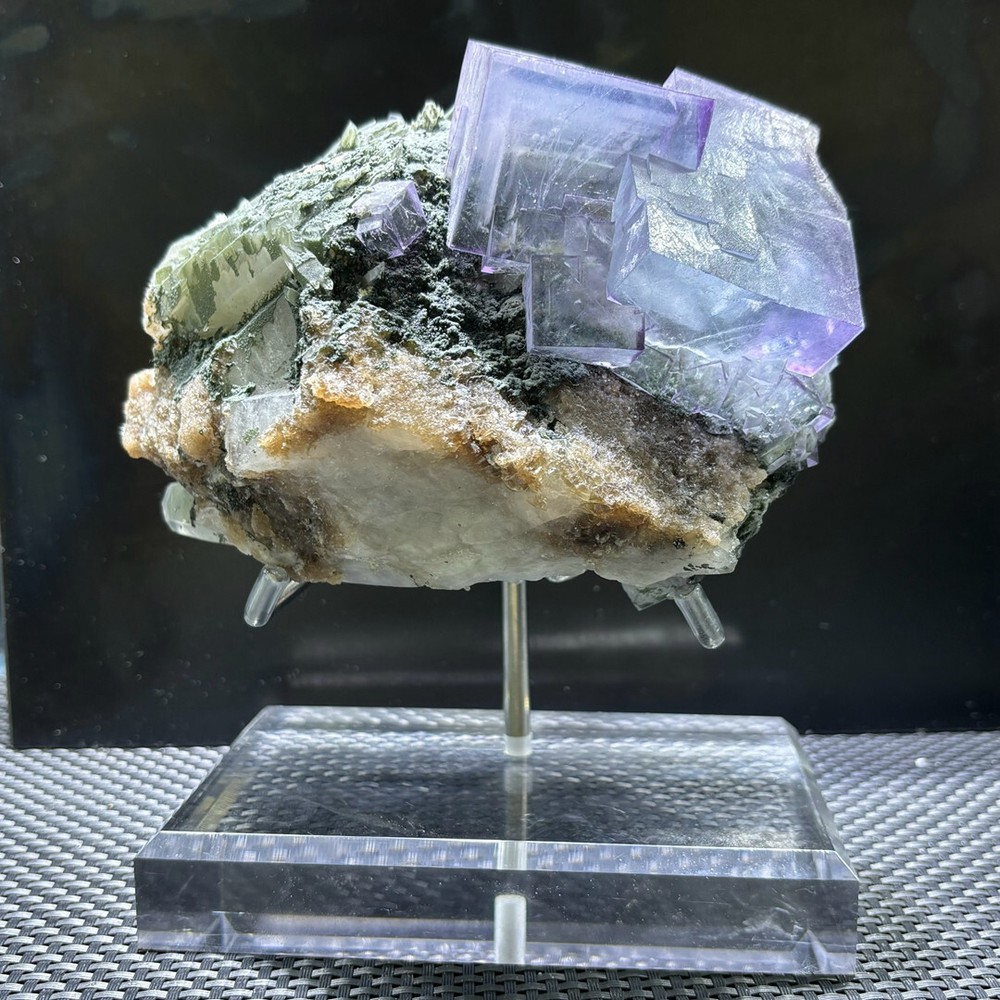 5.34LB Rare Natural Large particle fluorite Quartz Crystal Mineral Specimen AAA