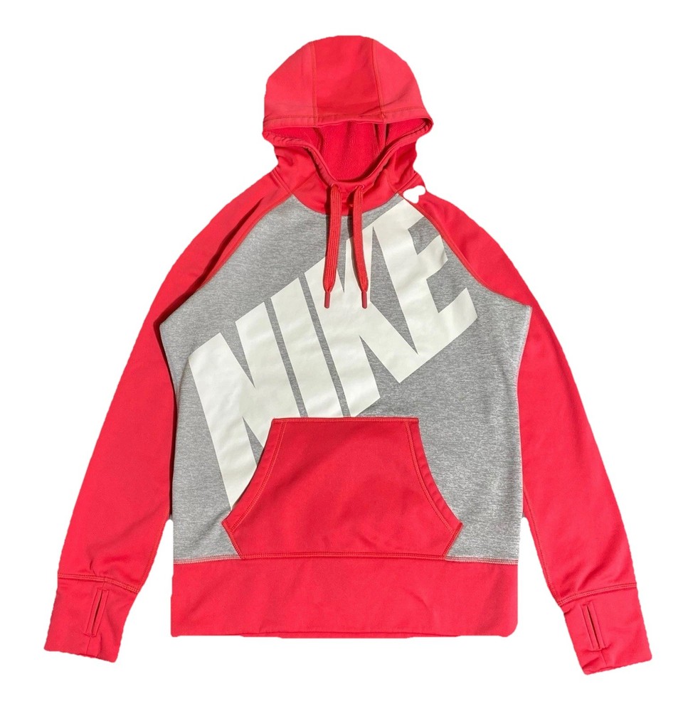 Nike Hoodie Women Medium Pink Therma-Fit Sweatshirt Performance Athletic Gym Run