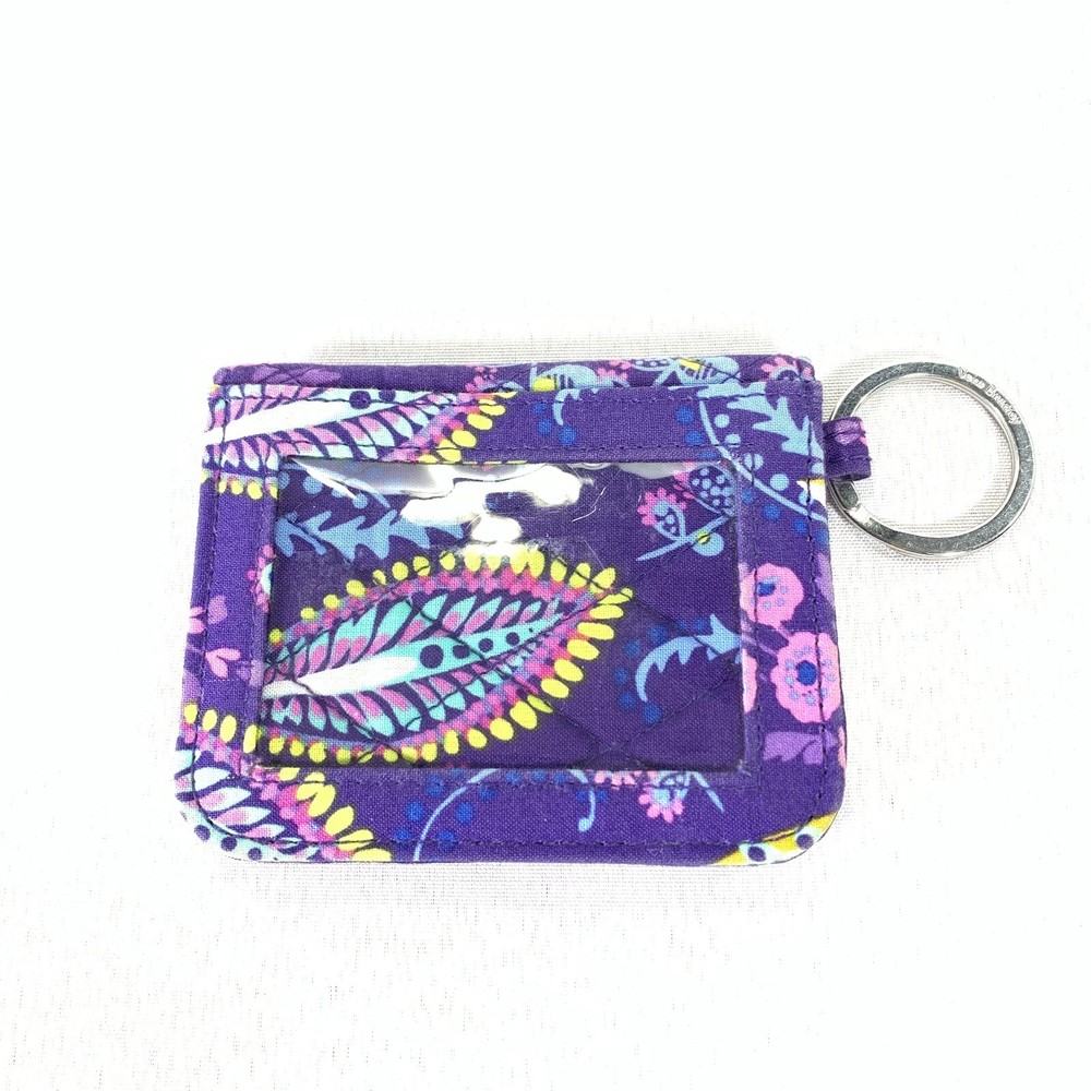 Vera Bradley Blue Floral Keychain Wallet with Detachable Strap