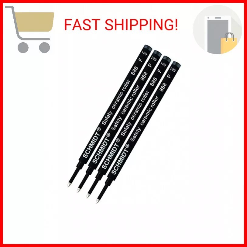 4 Pack - Schmidt 888 Black Fine Rollerball Refill