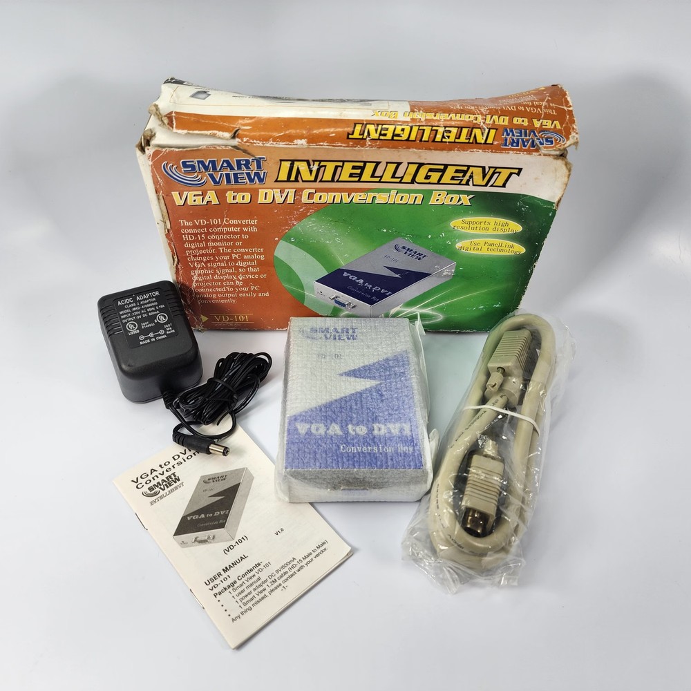 SmartView VD-101 Intelligent VGA to DVI Conversion Box - New Open Box