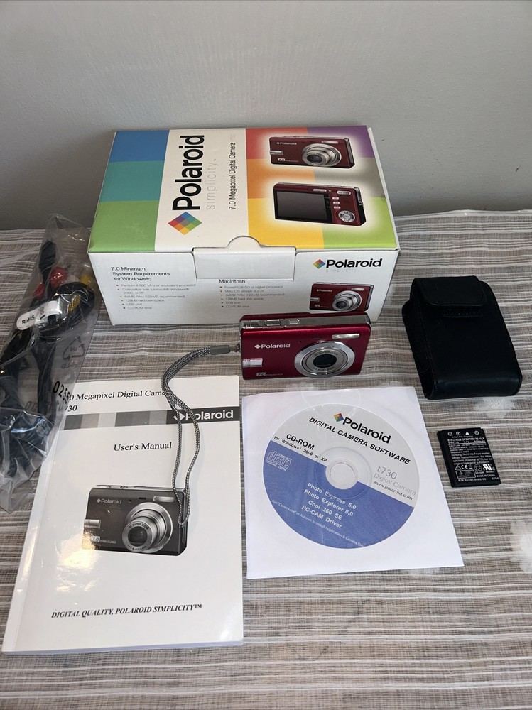 Polaroid T730 7.0MP Digital Camera - Battery Charger Missing Tested Working!