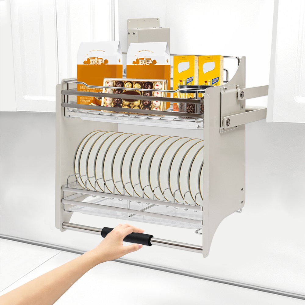 2-Tier Pull Down Spice Rack Organizer for Cabinets