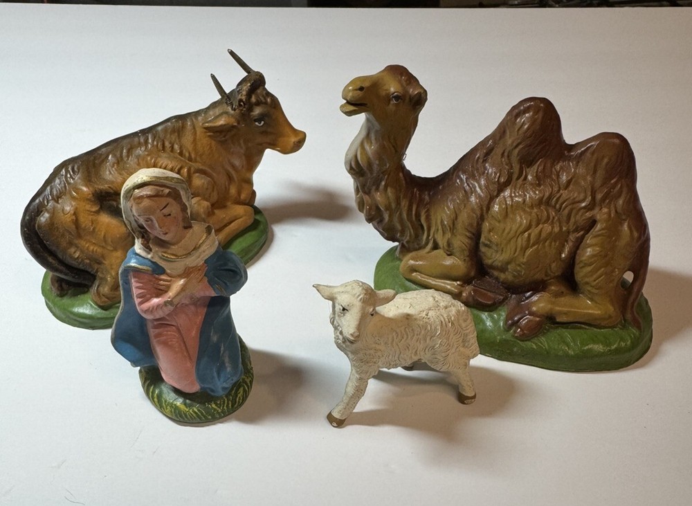 Vintage Lot Of 4 Nativity Scene Figurines Made In Italy