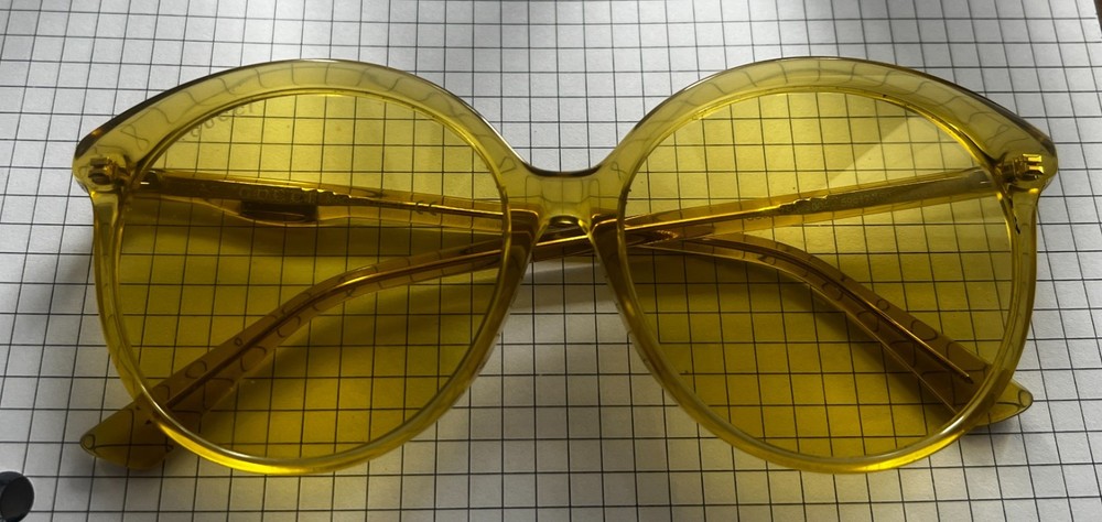Gucci GG0267SA 004 Yellow Oval Sunglasses 59-17-150 Made in Italy