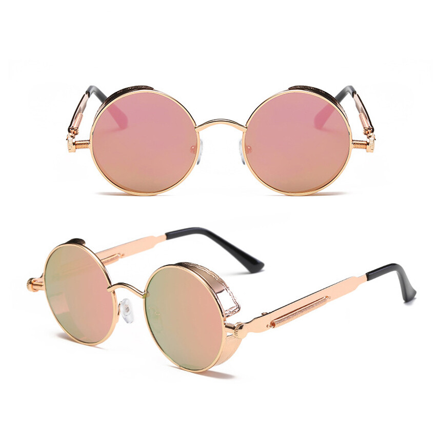 Women's Fashion Sunglasses Steampunk Glasses Round Retro Gothic Punk Goggles Men