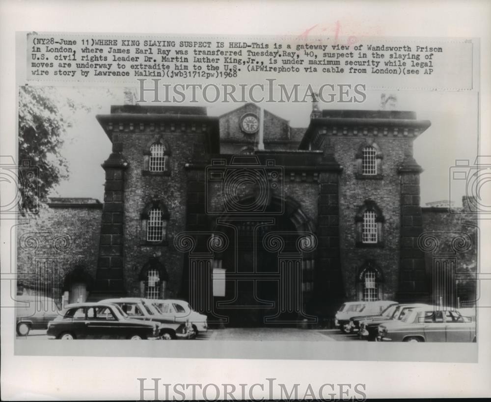 1968 Press Photo Wandsworth Prison in London where James Earl Ray is held.