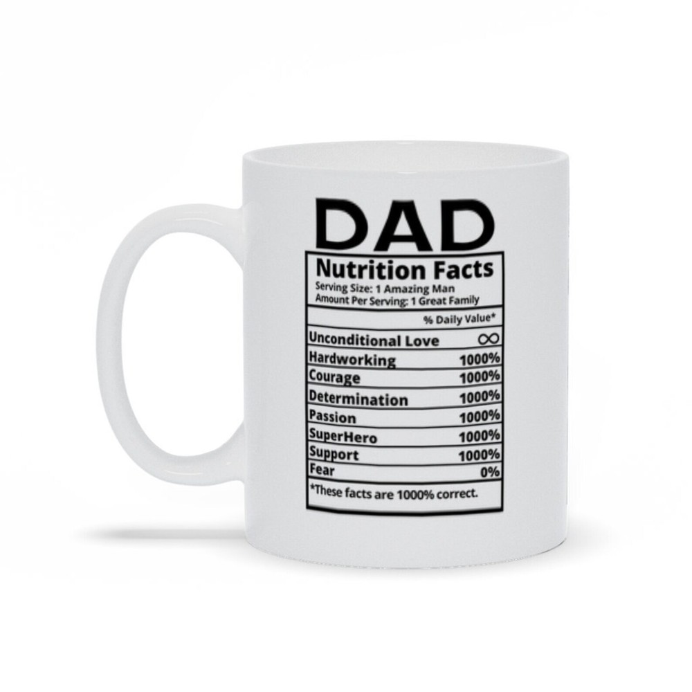 Personalized Dad Nutrition Facts Mug Custom Birthday Mug Unique Birthday Gift