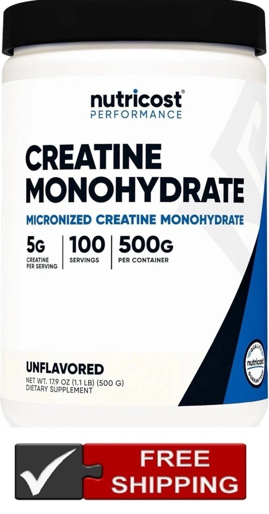 1 PACK Nutricost Pure Creatine Monohydrate 500 Gram Powder