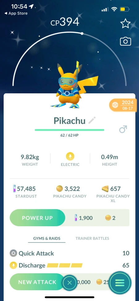 Shiny Scuba Pikachu GO Trade 2024 World Championships Pokémon  