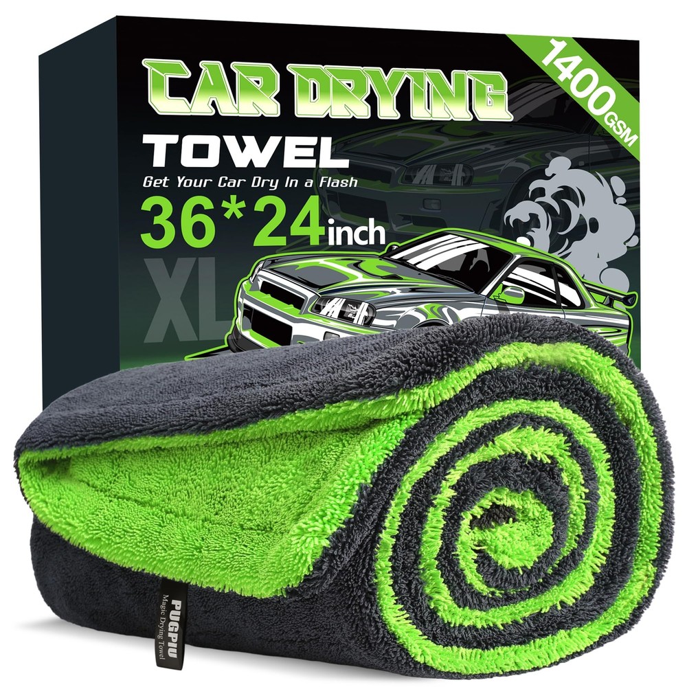 PUGPIU Car Drying Towel - 1400GSM Extra Large Super Absorbent 36