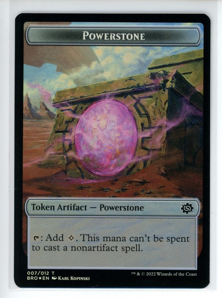 POWERSTONE // GOLEM DOUBLE-SIDED TOKE The Brothers' War FOIL #7//6 BRO(NM+)(MTG)