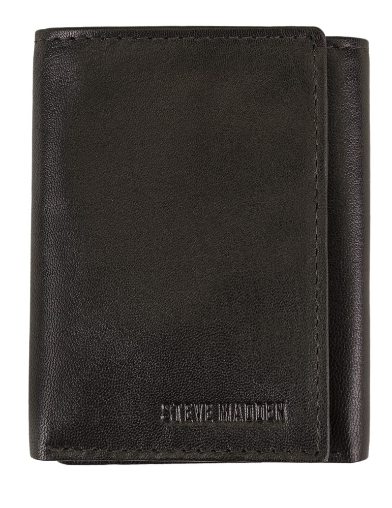 Men's RFID Trifold Wallet with ID Window, Brown, One Size
