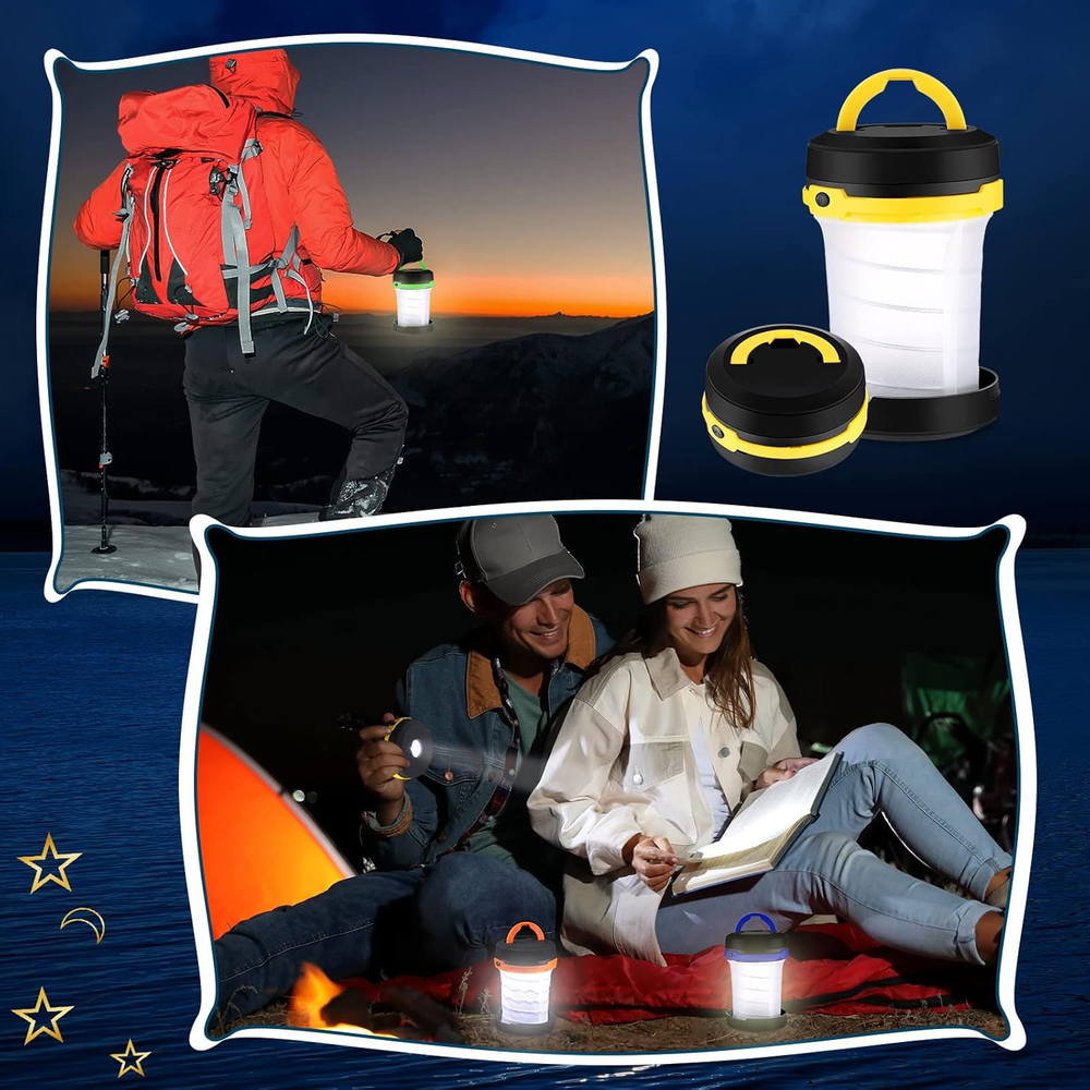 4 Pcs Collapsible LED Camping Lantern Battery LED Operated Camping Lantern Li...