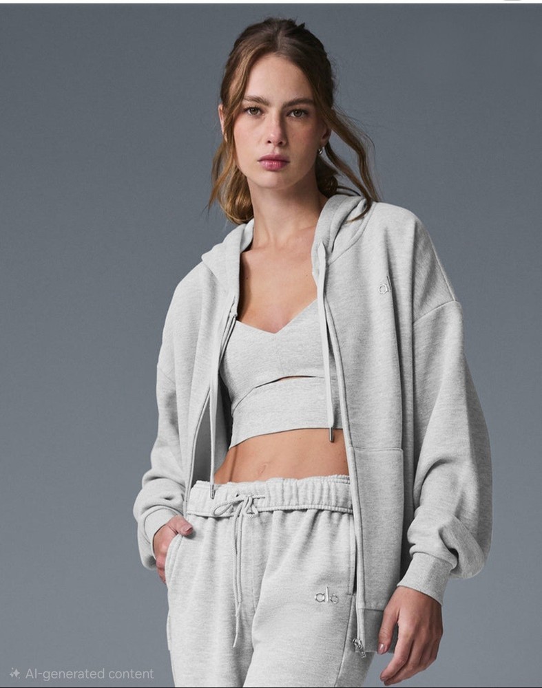 Womens Alo Yoga Full Zip Hoodie