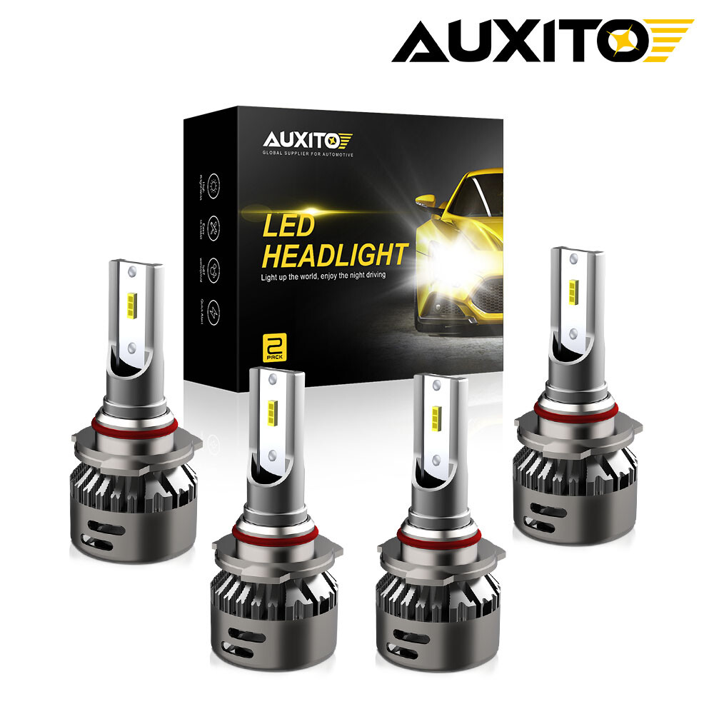 9005 9006 LED Headlights Kit Combo Bulbs 6500K High Low Beam Super Bright White