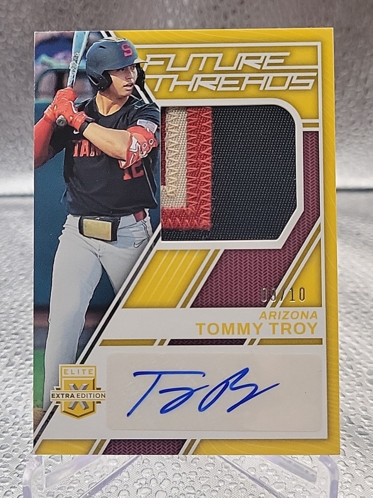 TOMMY TROY 2023 ELITE EXTRA EDITION FUTURE THREADS PATCH GOLD AUTO /10 🔥 🔥