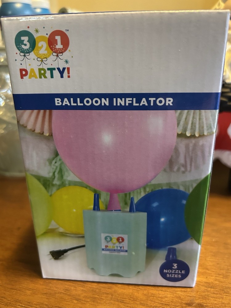 Brand New Electric Balloon Inflator With 3 Different Size Nozzles