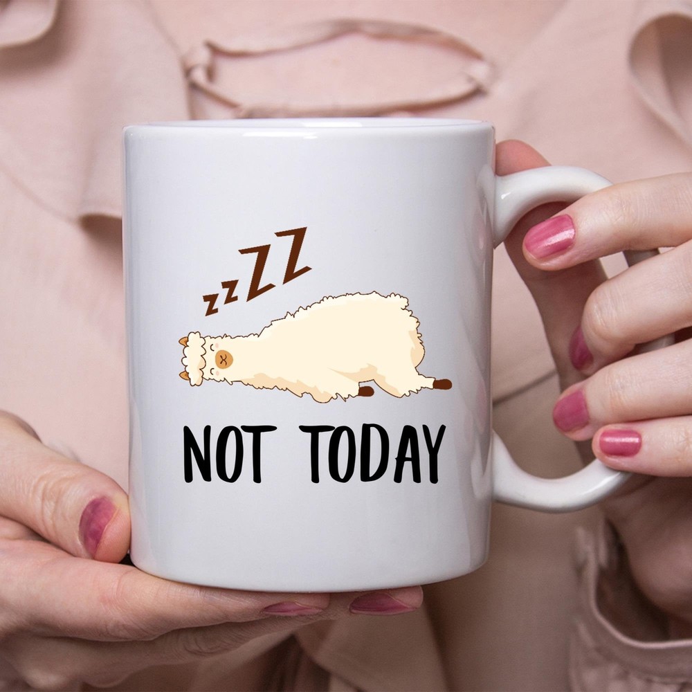 Lazy Day Alpaca Coffee Mug Fun Gift for Women No Today Theme  