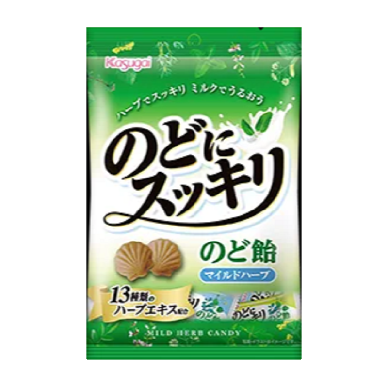 Japan Throat Candy Kasugai Sukkiri Mild Herb Throat Candy 125g × 12 bags