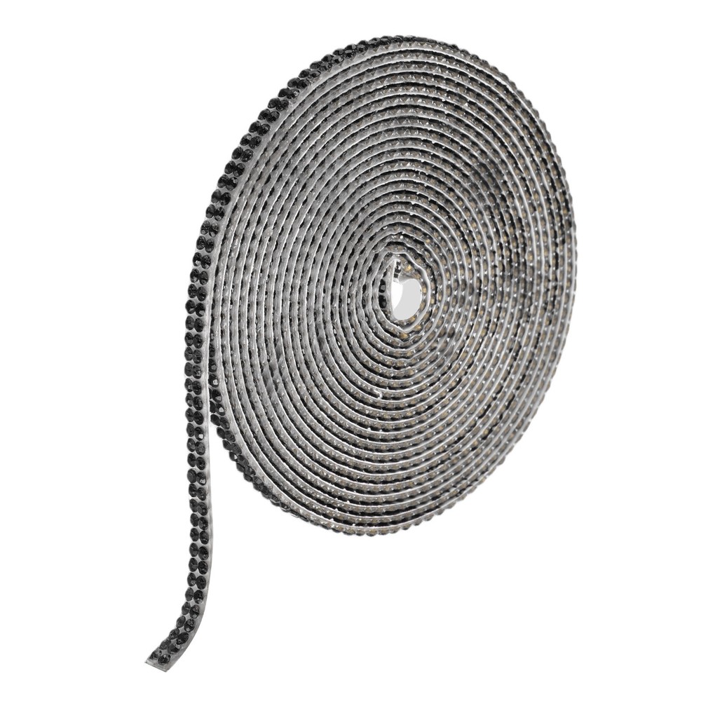 0.2 Inch Self Adhesive Rhinestone Strips 3 Yard for Crafts,Black