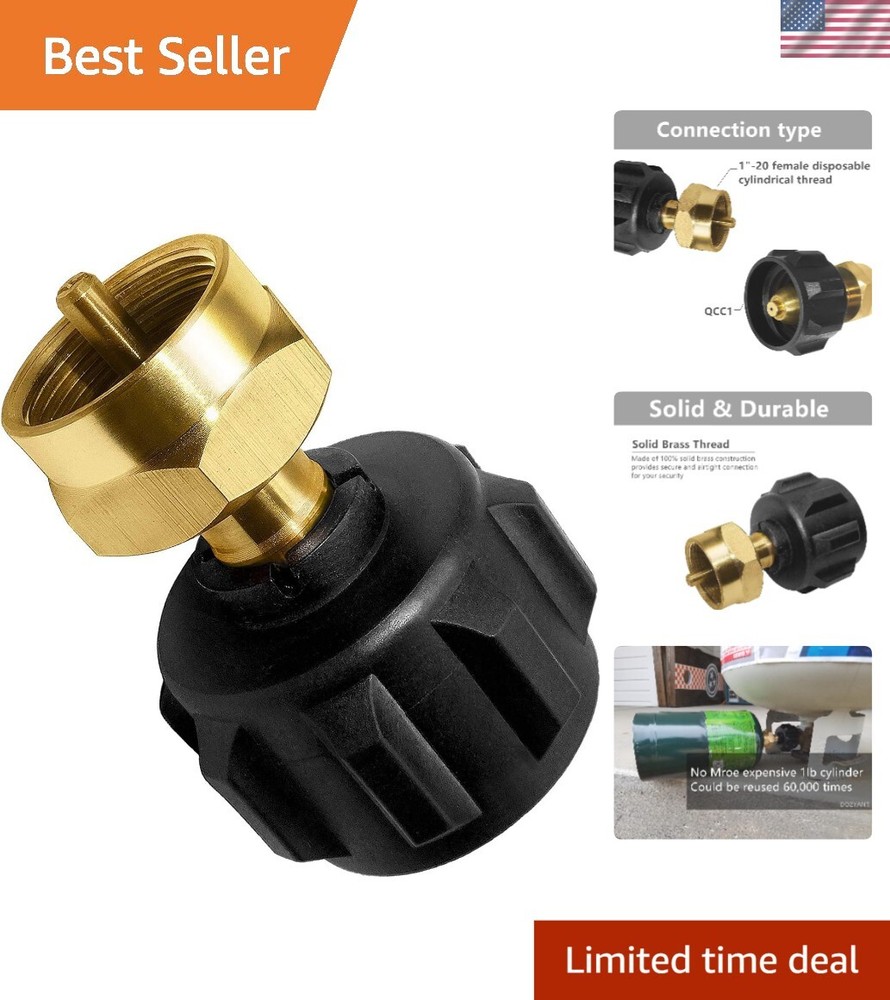 Corrosion Resistant LP Gas Adapter - Connects with 1 lb Disposable Cylinders