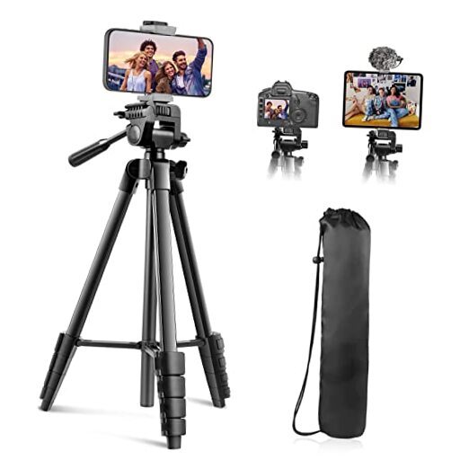 64-Inch Wireless Camera Tripod Stand for Phones & iPads, Versatile and Adjustable
