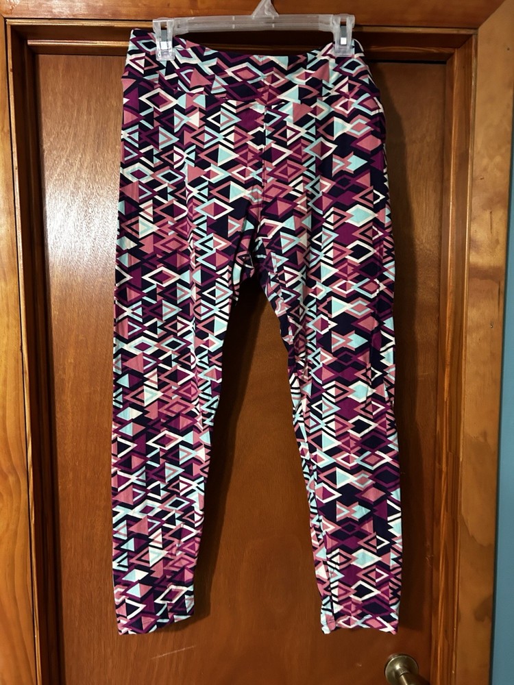 LuLaRoe TC Tall And Curvy Multicolored Geometric Print Women's Leggings