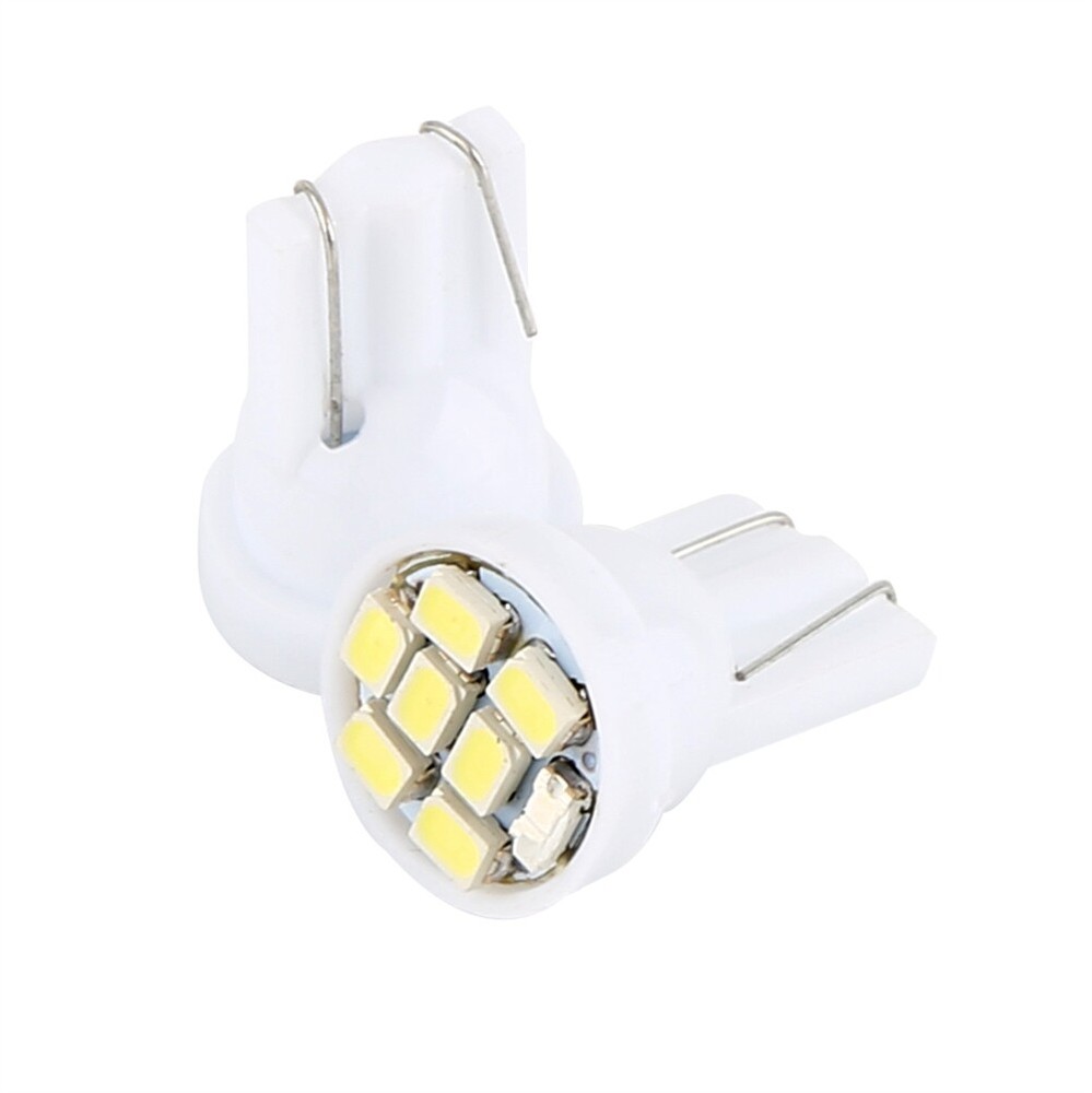 .* 100Pcs T10 8 SMD 1206 LED Car Interior Light Bulbs Auto Indicator Lamp White