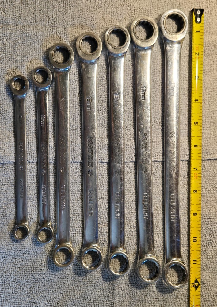 Matco 7 piece Metric Double Box Ratcheting Wrench, 10,11,14,15,16,17,18 mm,...