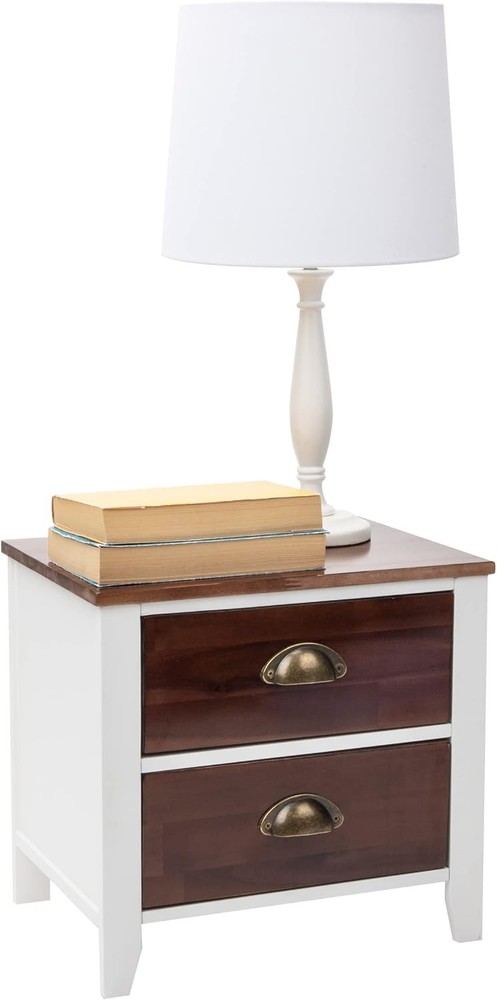 Mind Reader Nightstand, Side Table, Bedside End Drawers, White