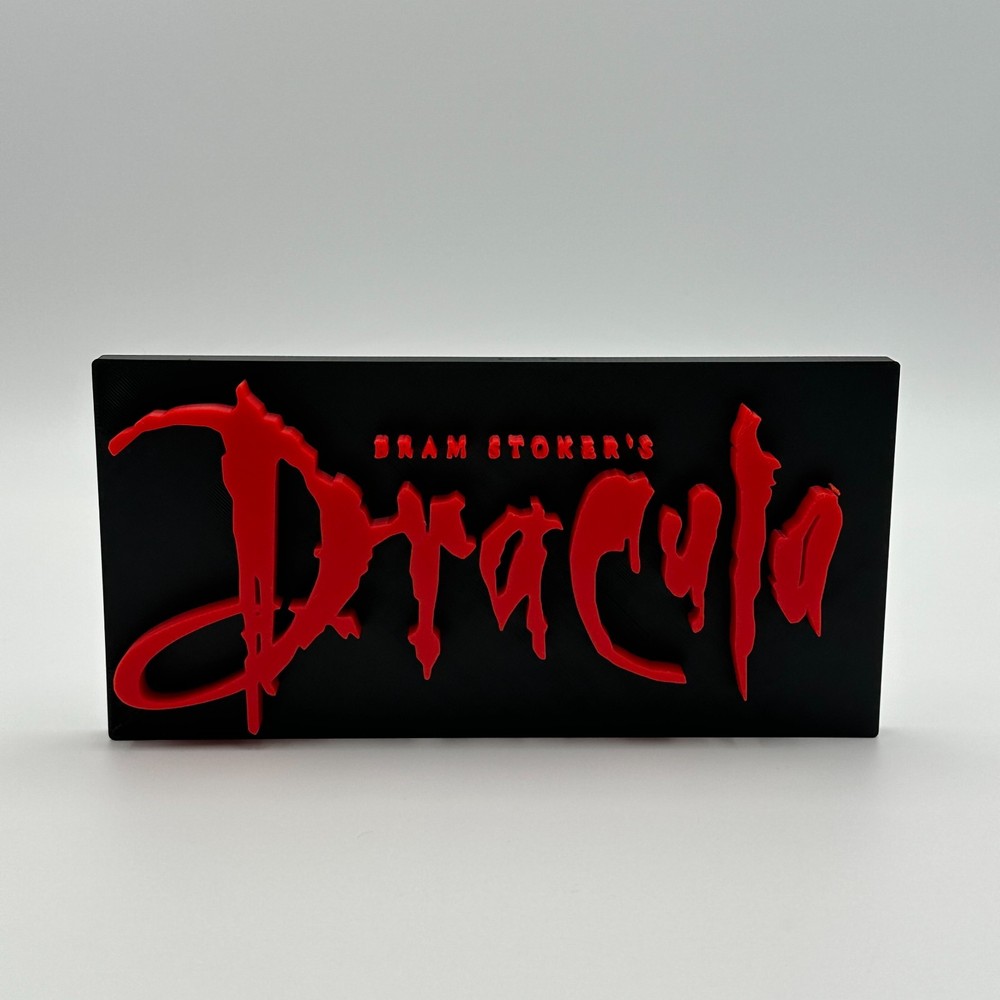 Bram Stoker's Dracula 3D Printed Sign Plaque Horror Movie Logo Wall Art Decor
