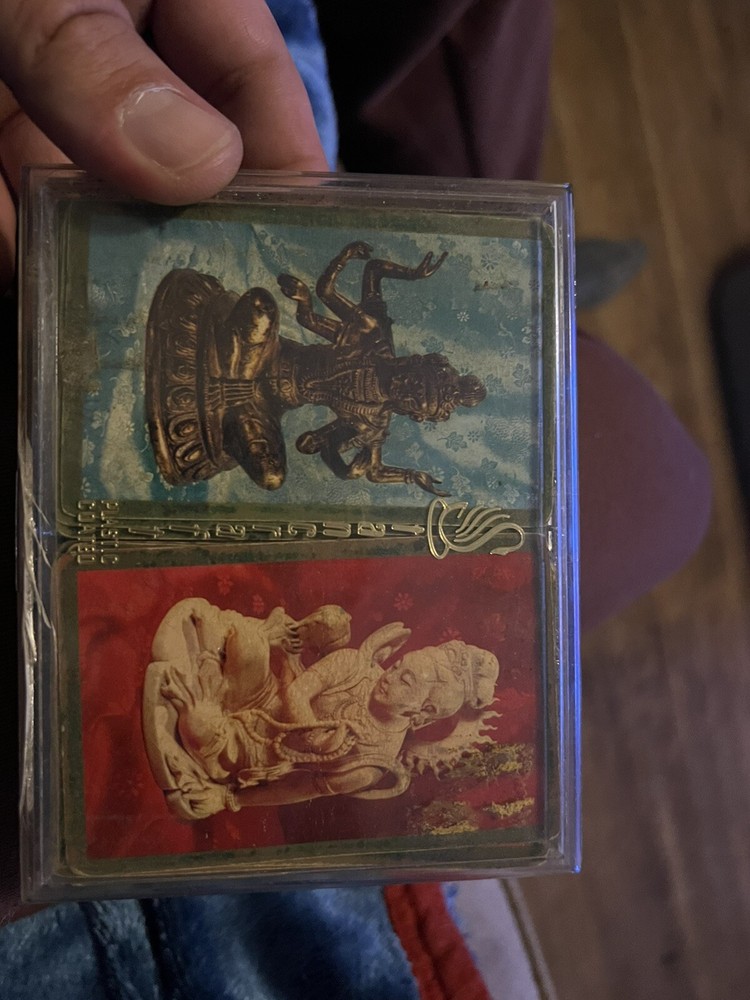 Vintage STANCRAFT Playing Cards ~ Hindu Sculptures ~ 2 Decks with Case