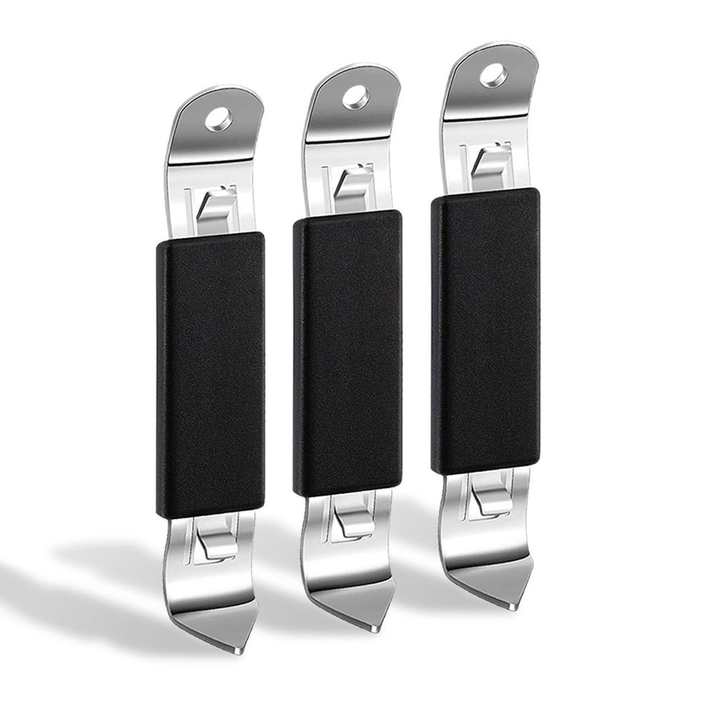 3 Pack Magnetic Bottle Openers Stainless Steel Flat Opener, Black