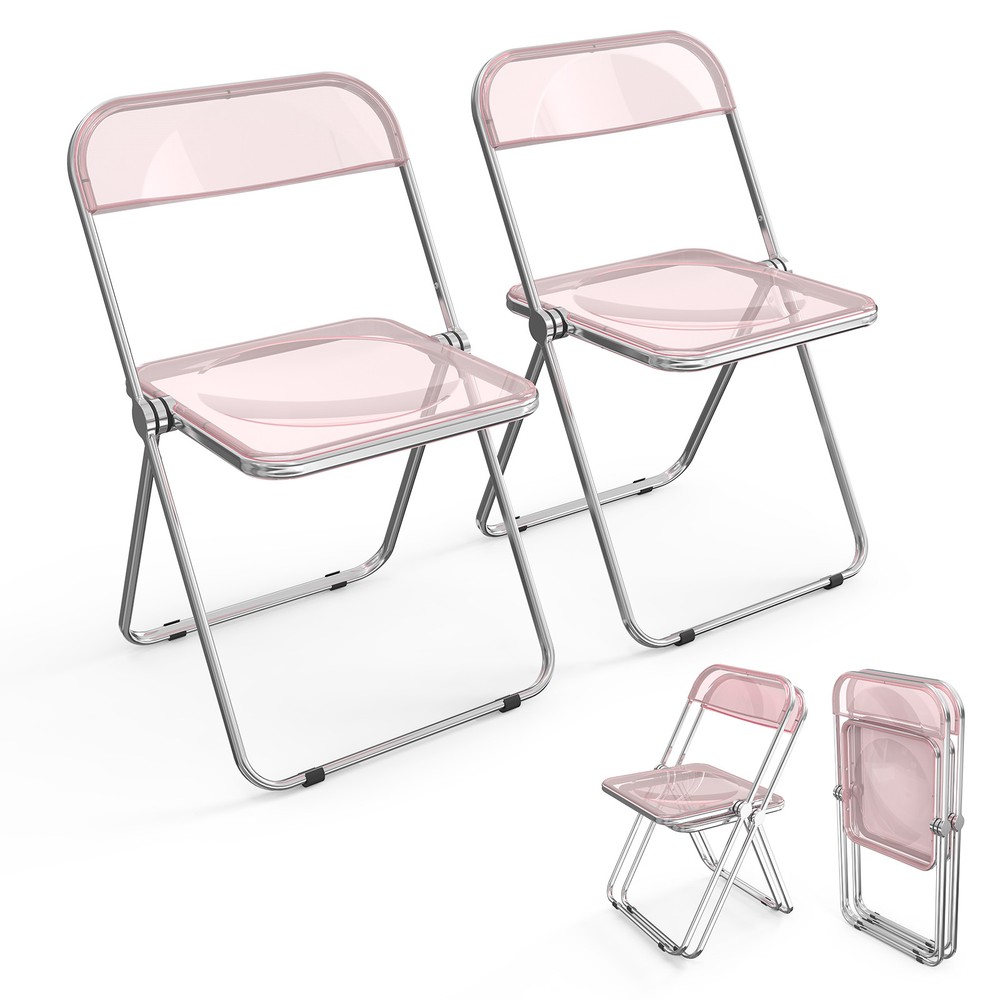 2-Pack Plastic Folding Chairs for Weddings Outdoor Parties Stackable Dining 4 Colors