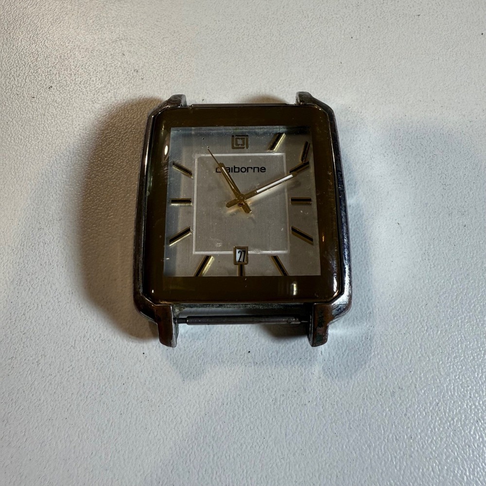 Liz Claiborne Ladies Watch Square Face Silver Tone CLM1028 Japan Movement