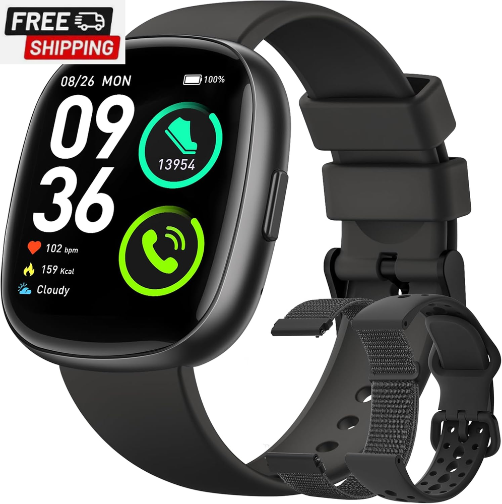 Smart Fitness Watch with Bluetooth Calling & 24H Heart Rate Monitor