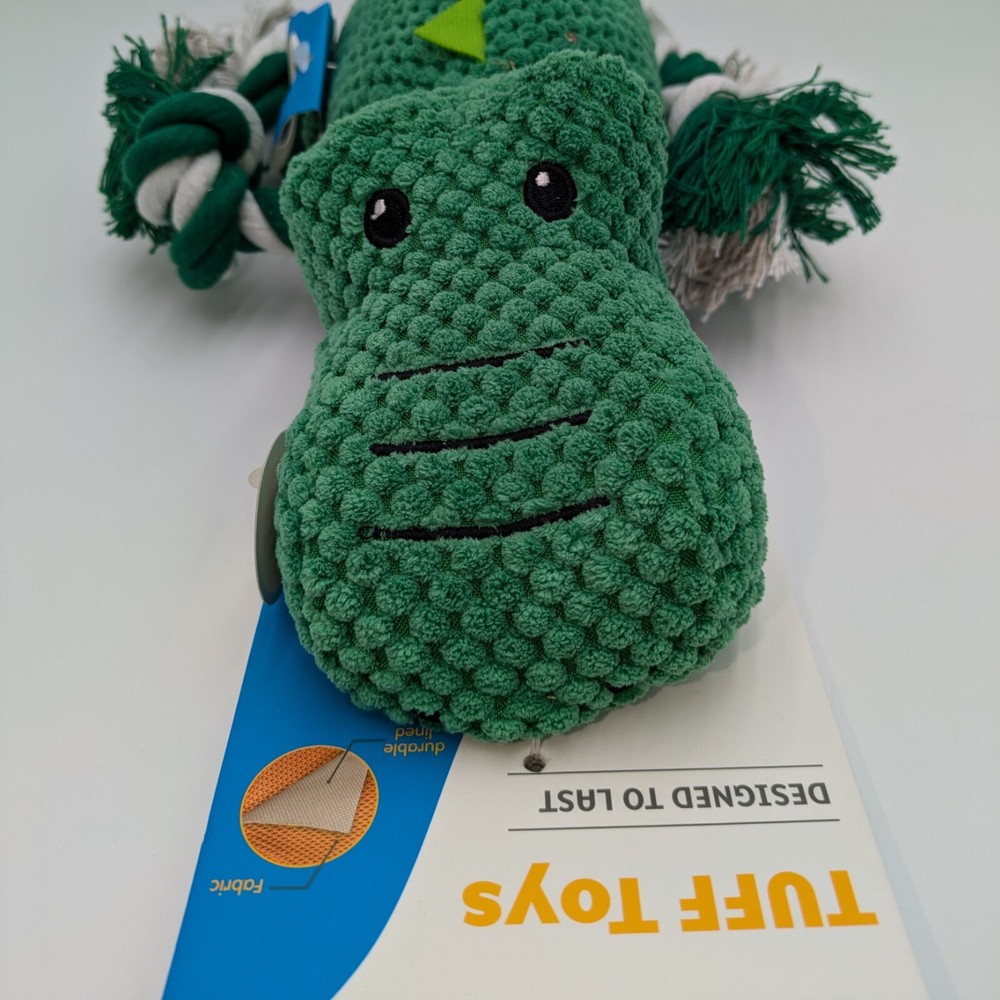 15 Inch Alligator Dog Toy,  With Tug Ropes For Interactive Play Only, New