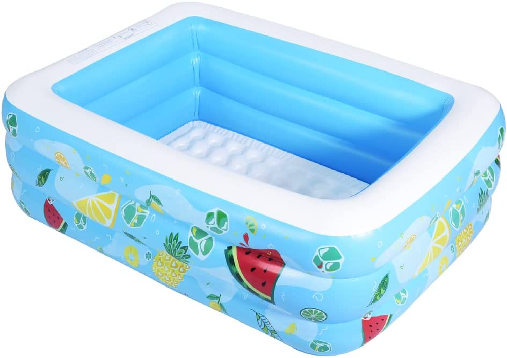 60x41x18 Inflatable Kiddie Pool with Soft Floor for Summer Fun