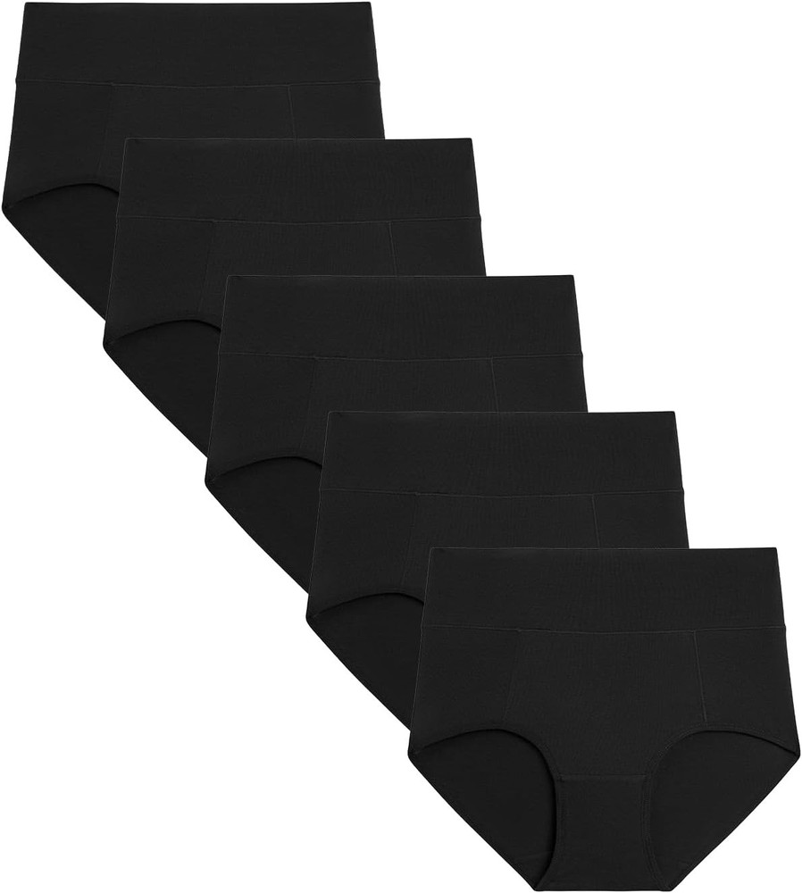 POKARLA Women’s High Waist Cotton Underwear Full Coverage Soft Breathable Briefs