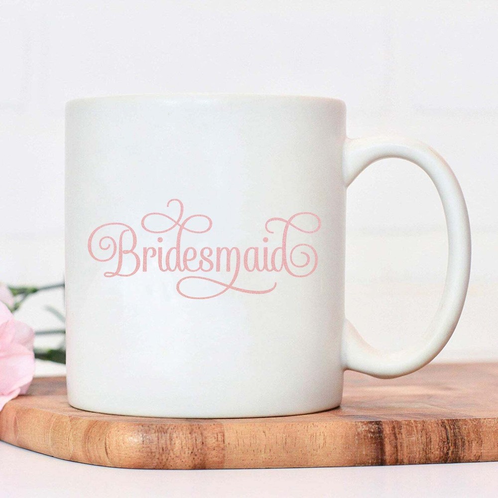 Personalised White Ceramic Mug 11oz Bridesmaid Mug Perfect Gift Personalised
