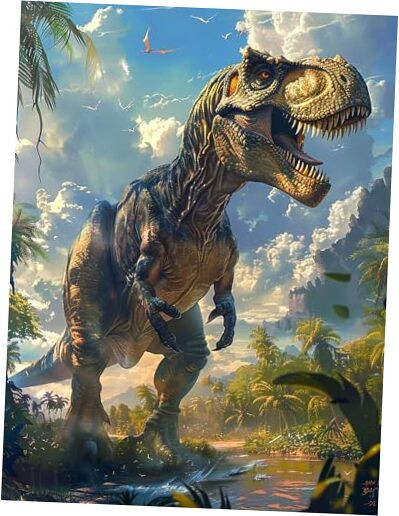 5D Dinosaur Diamond Painting Kits - DIY Diamond Art Kits for Adults Forest,