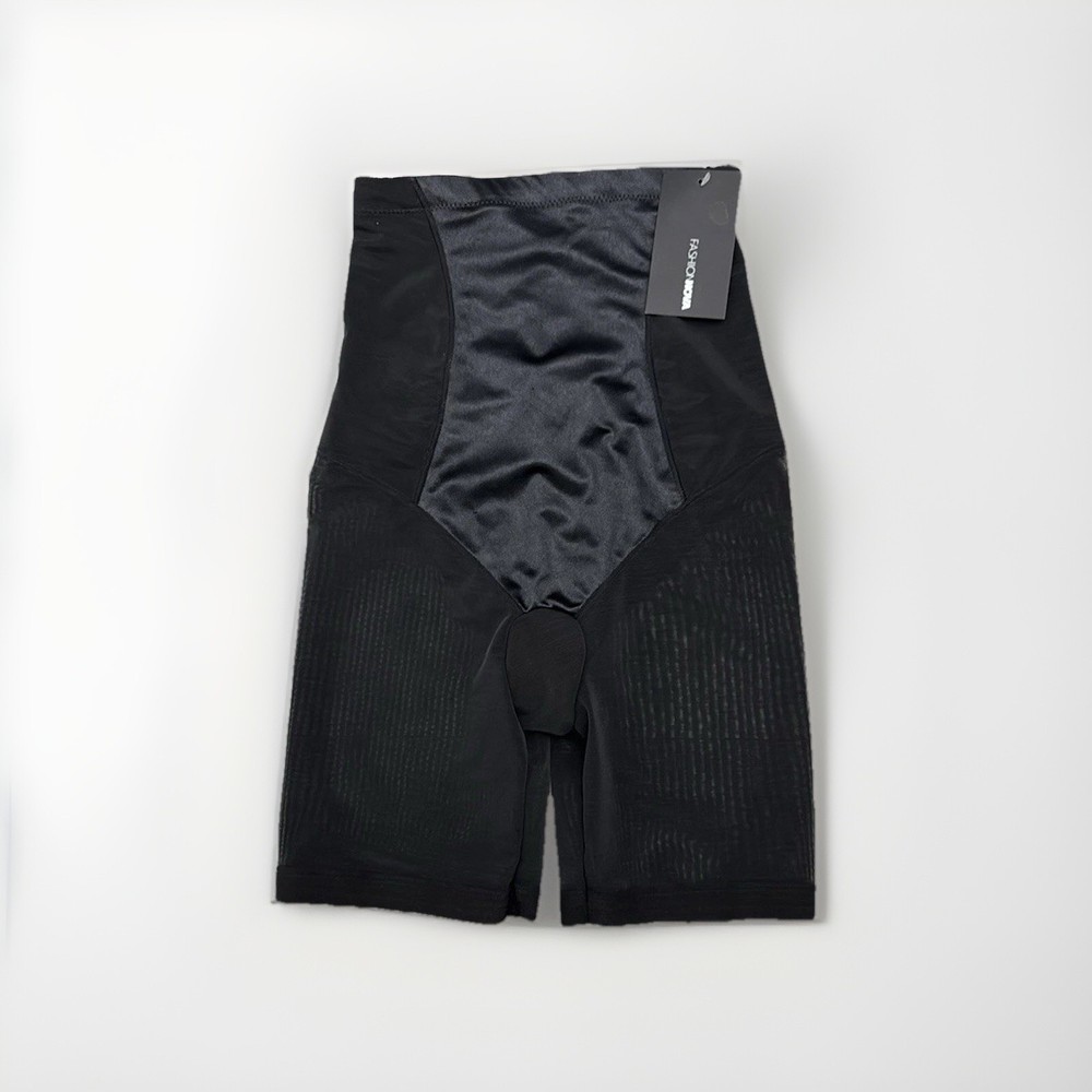 Fashion Nova High-Waisted Black Shapewear Compression Shorts for Slimming Support  