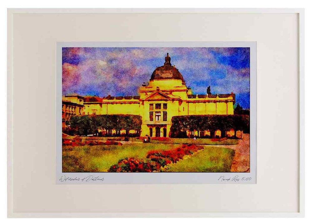 805082 Exhibition Pavilion Zagreb Croatia A3 Watercolor Print Picture Frame for Home or Office Decoration