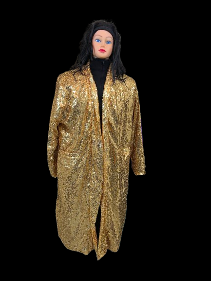 ASHLEY STEWART Gold Vintage Sequin Duster NWT with Original Tag