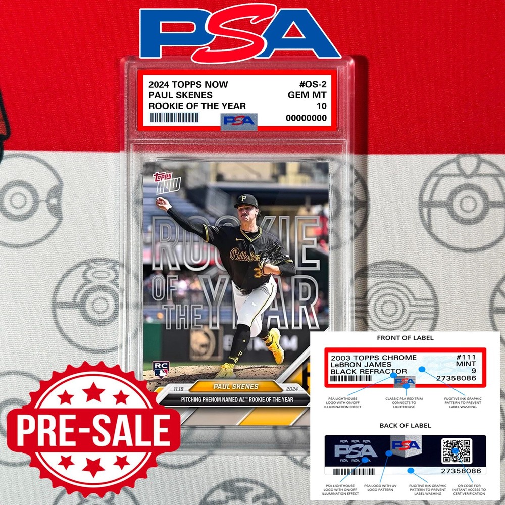 PRESALE PSA 10 Paul Skenes NL ROY RC Of Year 2024 MLB Topps NOW OS-2 Rookie-image