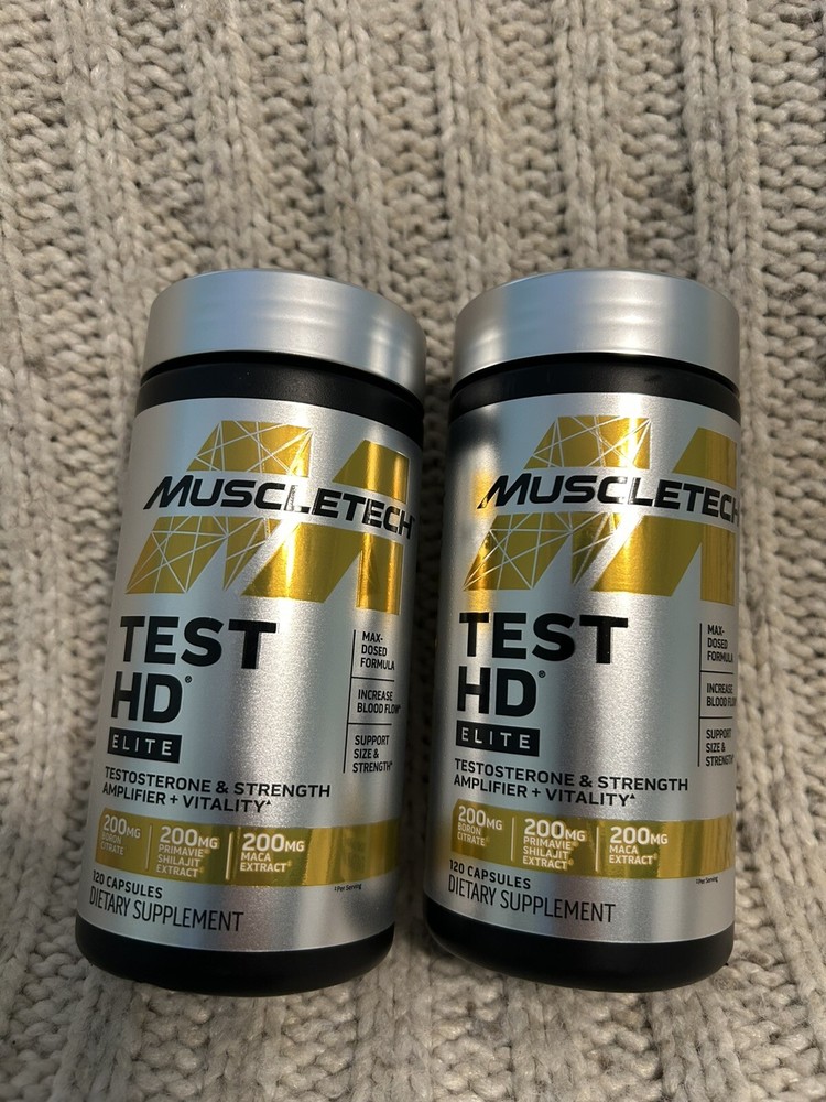 2x MuscleTech Test HD Elite Test Booster - 240 Capsules Exp 11/2025 SEALED