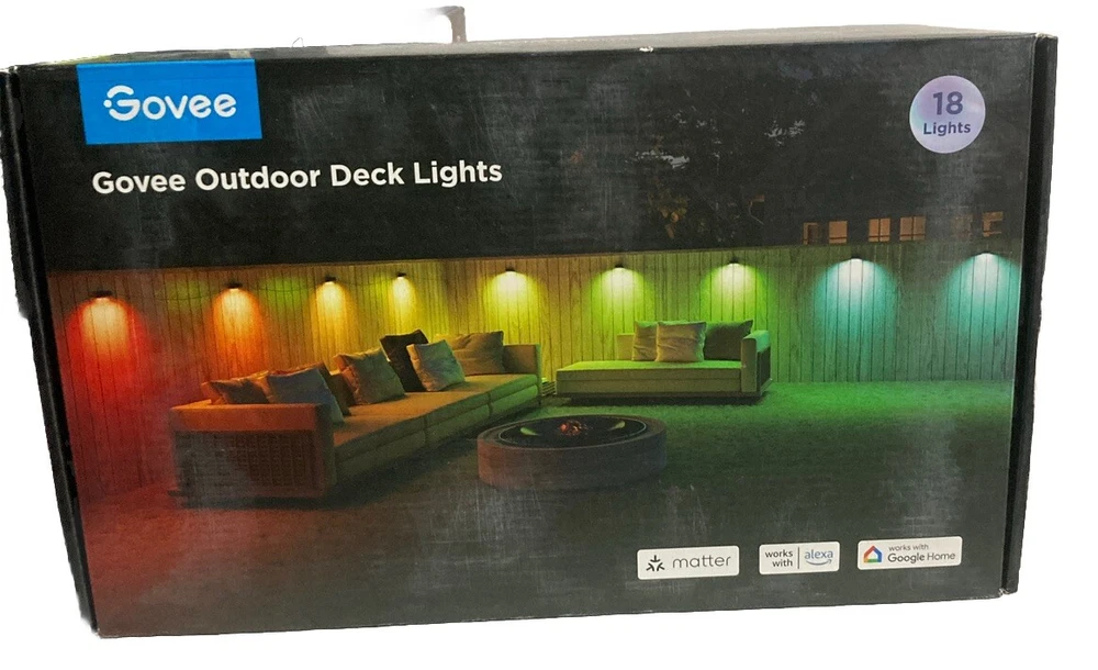 Govee Outdoor Deck Lights Smart Wifi Work with Alexa 18 Lights H7069