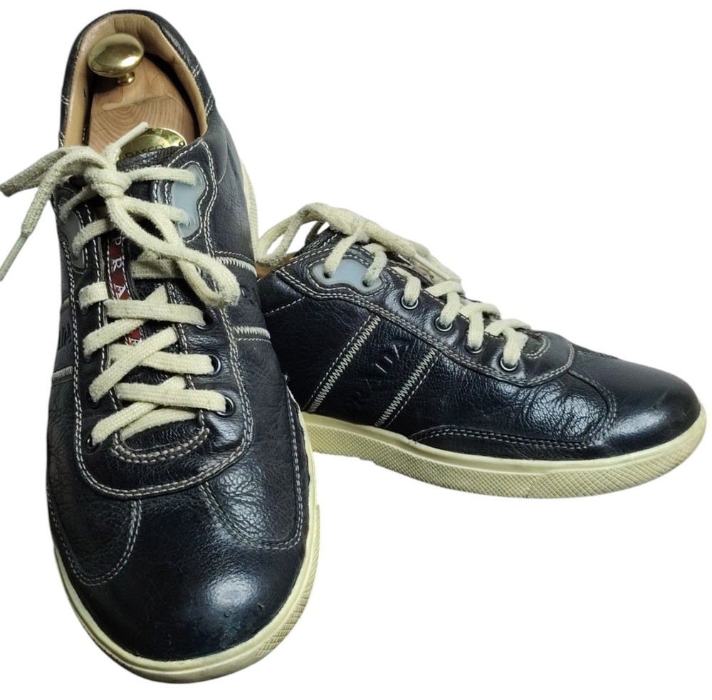 Authentic PRADA Leather Sneakers in Size 41